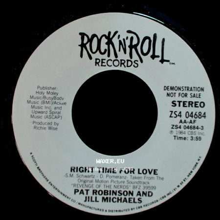 Pat Robinson And Jill Michaels - Right Time For Love / Right Time For Love side B