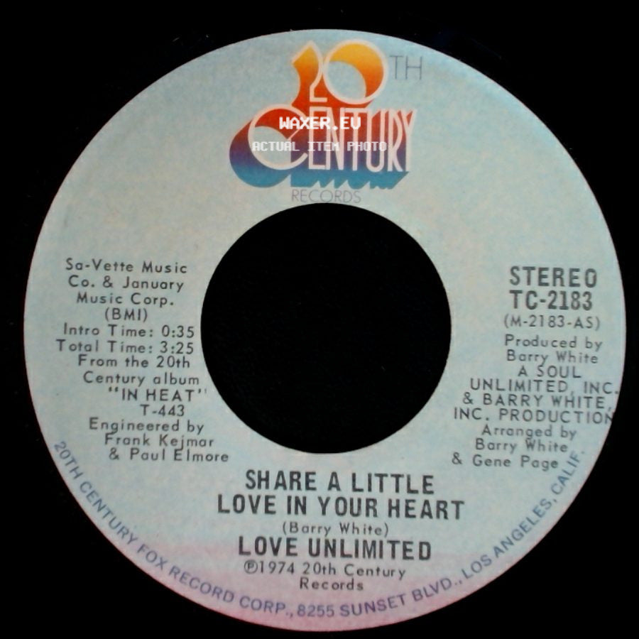 Love Unlimited - Share A Little Love In Your Heart / I Love You So, Never Gonna Let You Go side A