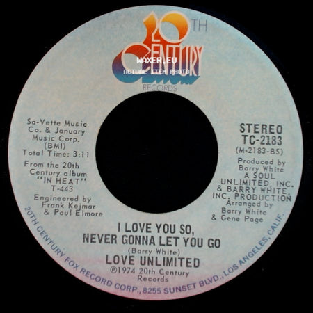 Love Unlimited - Share A Little Love In Your Heart / I Love You So, Never Gonna Let You Go side B