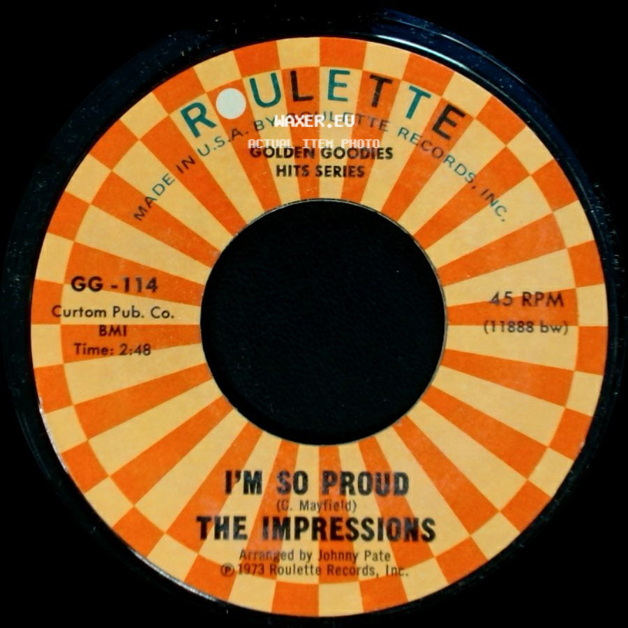 The Impressions - I Can't Stay Away From You / I'm So Proud side B