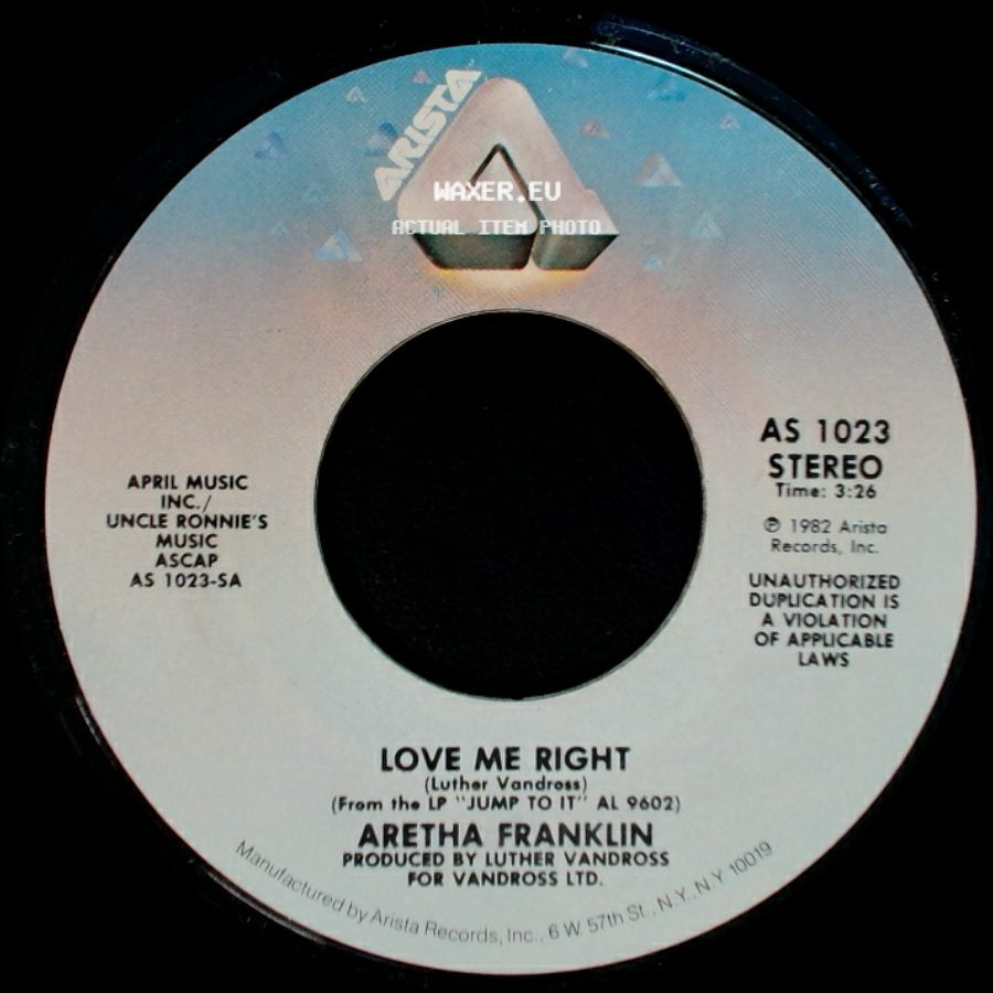 Aretha Franklin - Love Me Right / (It's Just) Your Love side A
