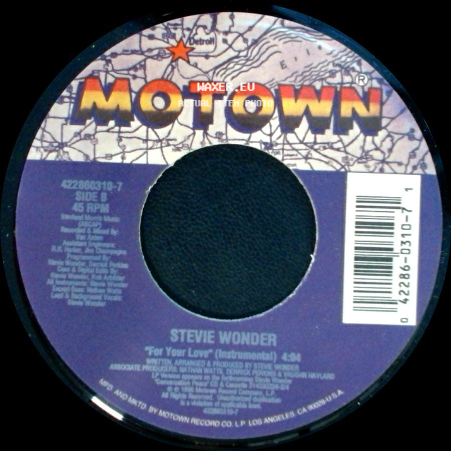 Stevie Wonder - For Your Love (Single Version) / For Your Love (Instrumental) side B