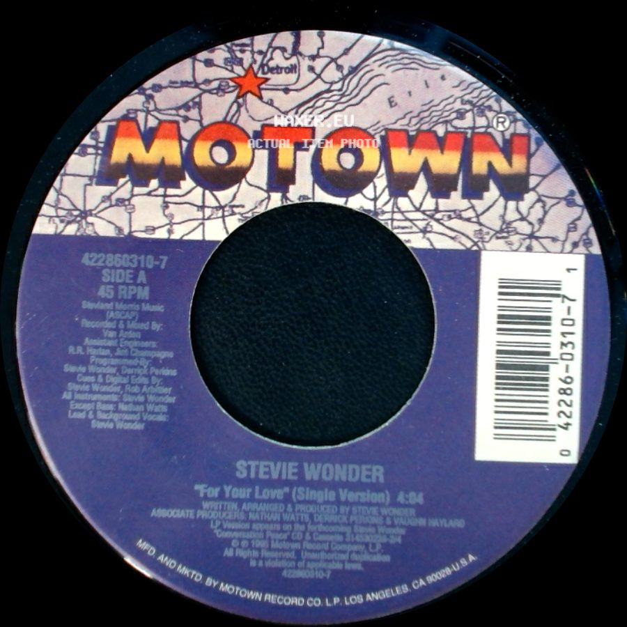Stevie Wonder - "For Your Love" (Single Version) / "For Your Love" (Instrumental) side A
