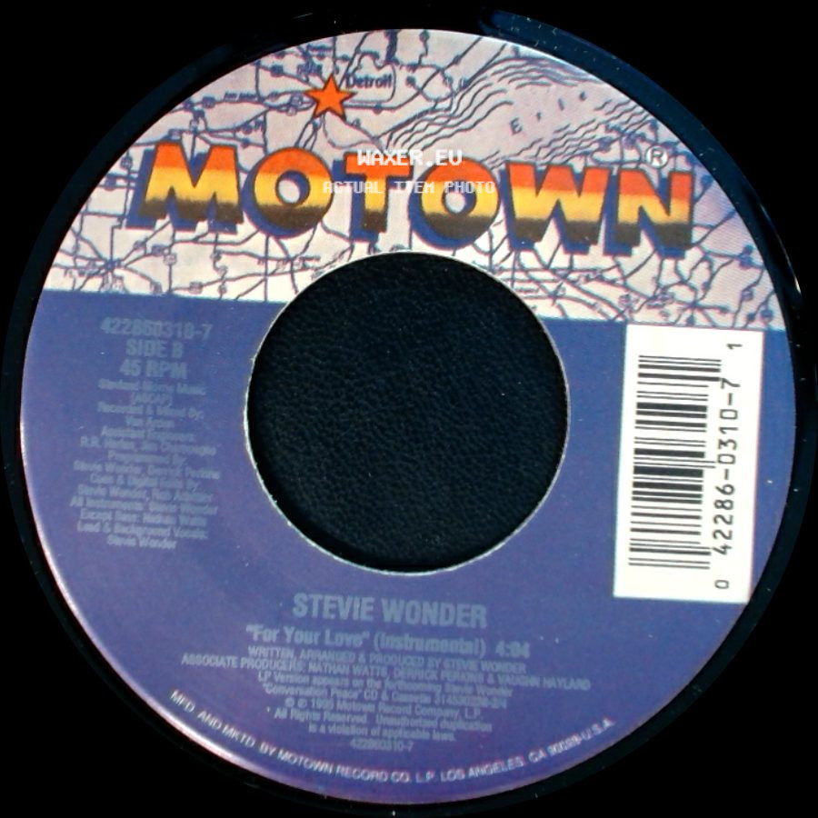 Stevie Wonder - For Your Love (Single Version) / For Your Love (Instrumental) side B