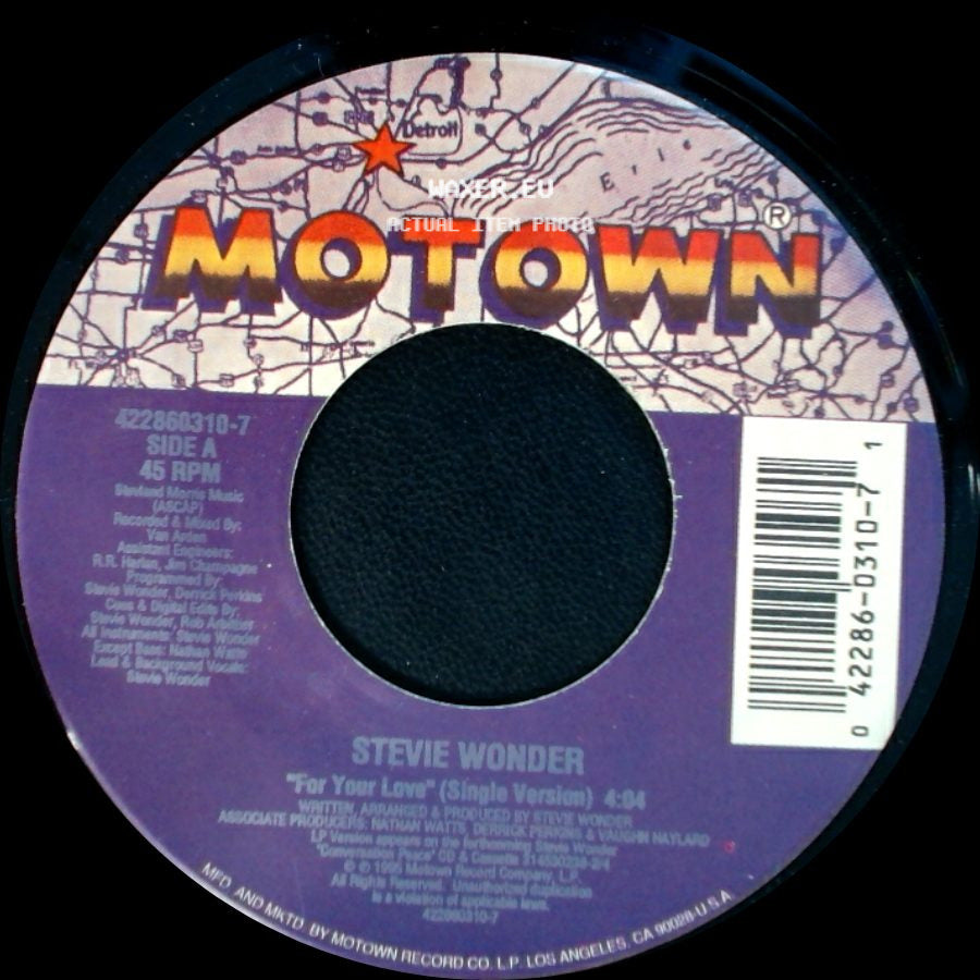 Stevie Wonder - For Your Love (Single Version) / For Your Love (Instrumental) side A