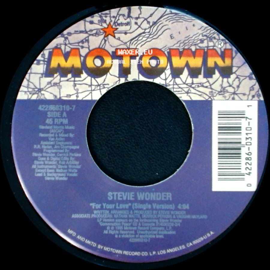 Stevie Wonder - For Your Love (Single Version) / For Your Love (Instrumental) side A