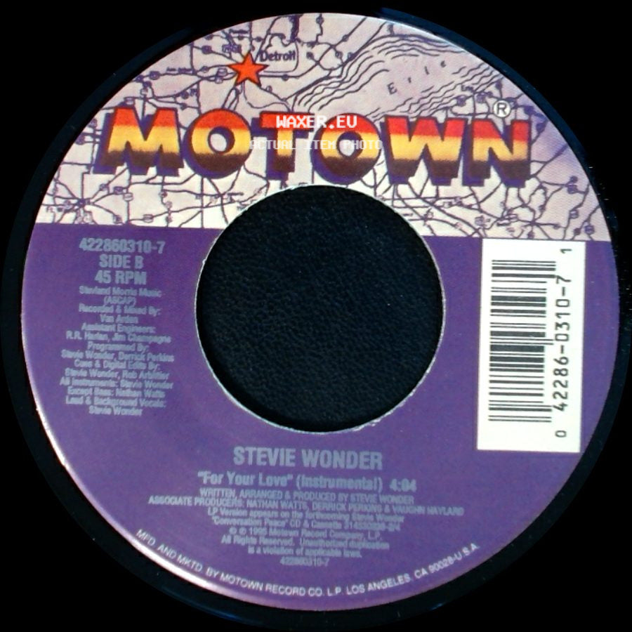 Stevie Wonder - For Your Love (Single Version) / For Your Love (Instrumental) side B