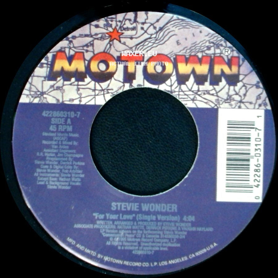 Stevie Wonder - For Your Love (Single Version) / For Your Love (Instrumental) side A