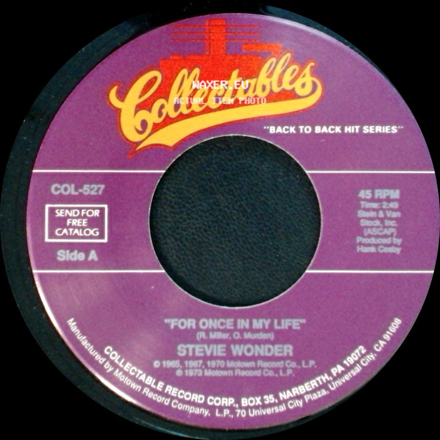 Stevie Wonder - For Once In My Life / You Met Your Match side A