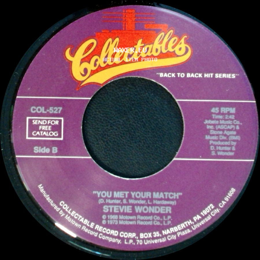 Stevie Wonder - For Once In My Life / You Met Your Match side B