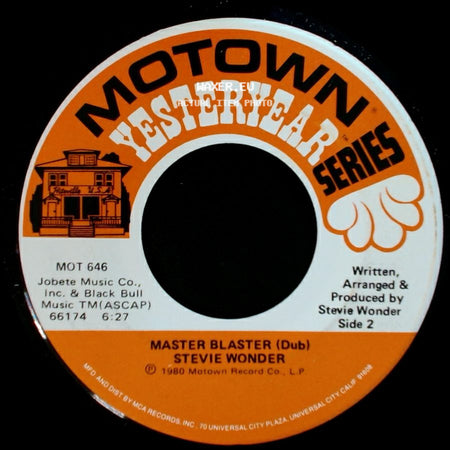 Stevie Wonder - Master Blaster (Jammin') / Master Blaster (Dub) side B