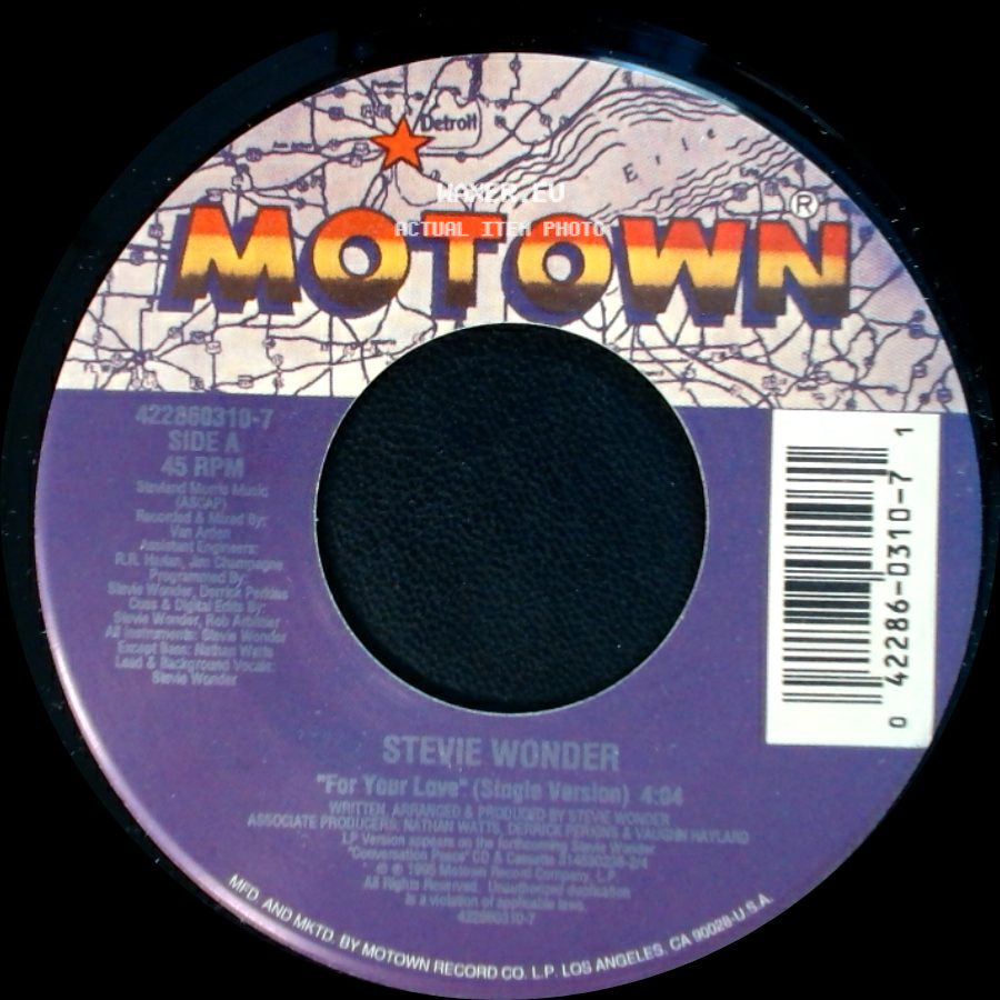 Stevie Wonder - For Your Love (Single Version) / For Your Love (Instrumental) side A