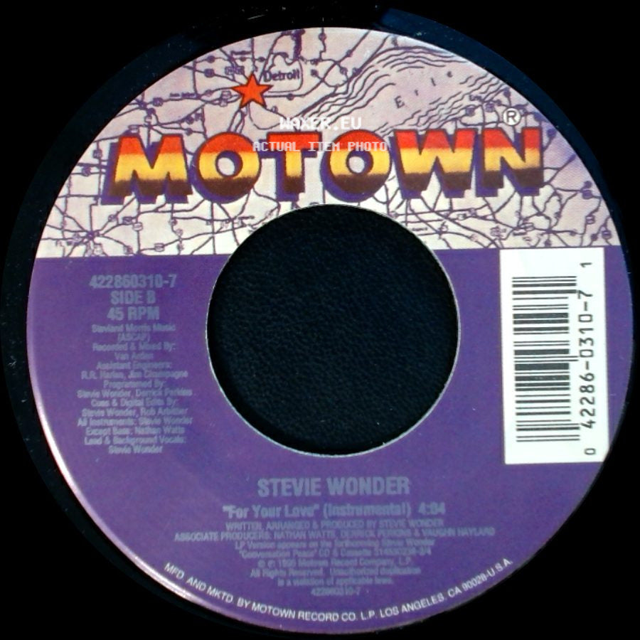 Stevie Wonder - For Your Love (Single Version) / For Your Love (Instrumental) side B