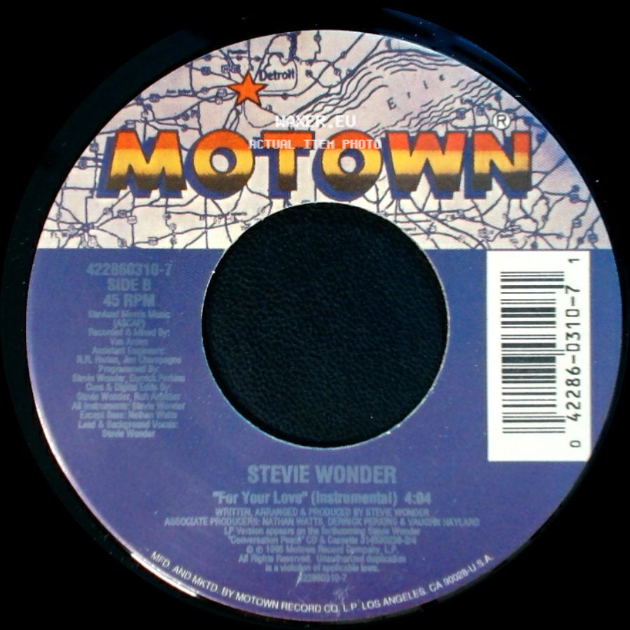 Stevie Wonder - For Your Love (Single Version) / For Your Love (Instrumental) side B