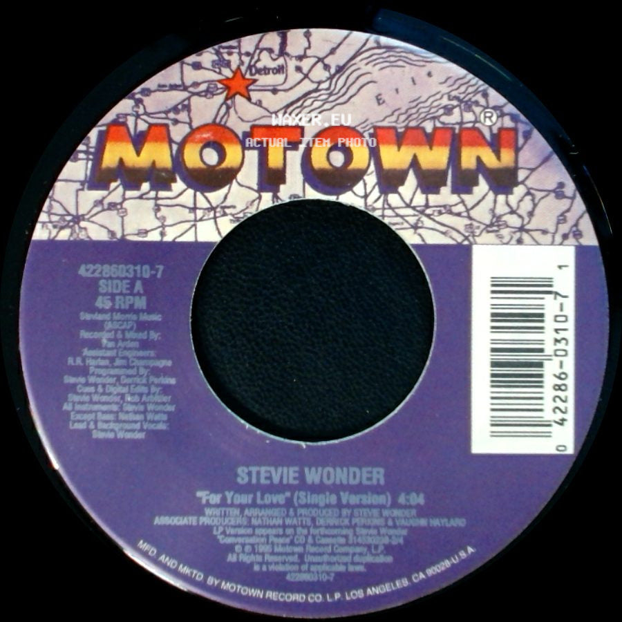 Stevie Wonder - For Your Love (Single Version) / For Your Love (Instrumental) side A