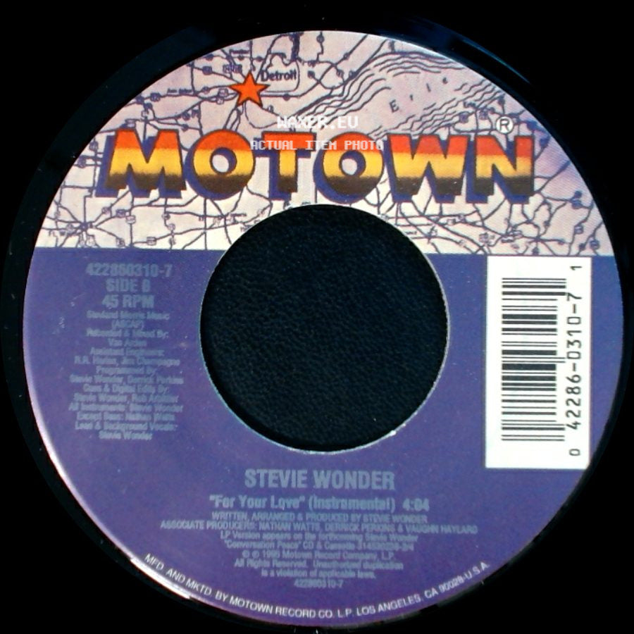 Stevie Wonder - For Your Love (Single Version) / For Your Love (Instrumental) side B
