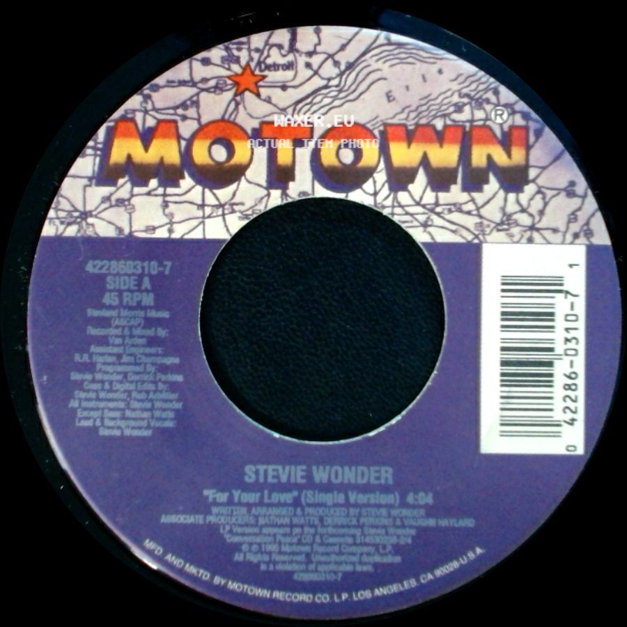 Stevie Wonder - For Your Love (Single Version) / For Your Love (Instrumental) side A
