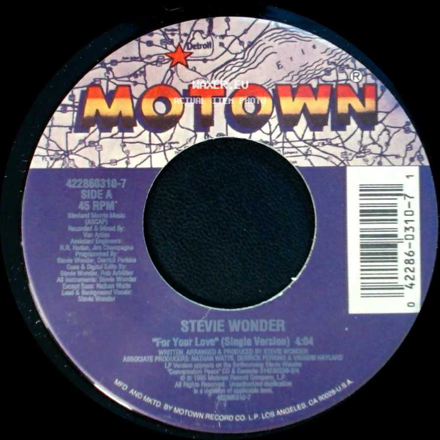 Stevie Wonder - For Your Love (Single Version) / For Your Love (Instrumental) side A