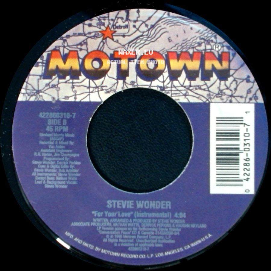 Stevie Wonder - For Your Love (Single Version) / For Your Love (Instrumental) side B