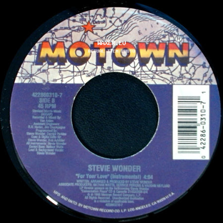 Stevie Wonder - For Your Love (Single Version) / For Your Love (Instrumental) side B