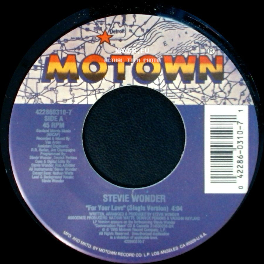 Stevie Wonder - For Your Love (Single Version) / For Your Love (Instrumental) side A