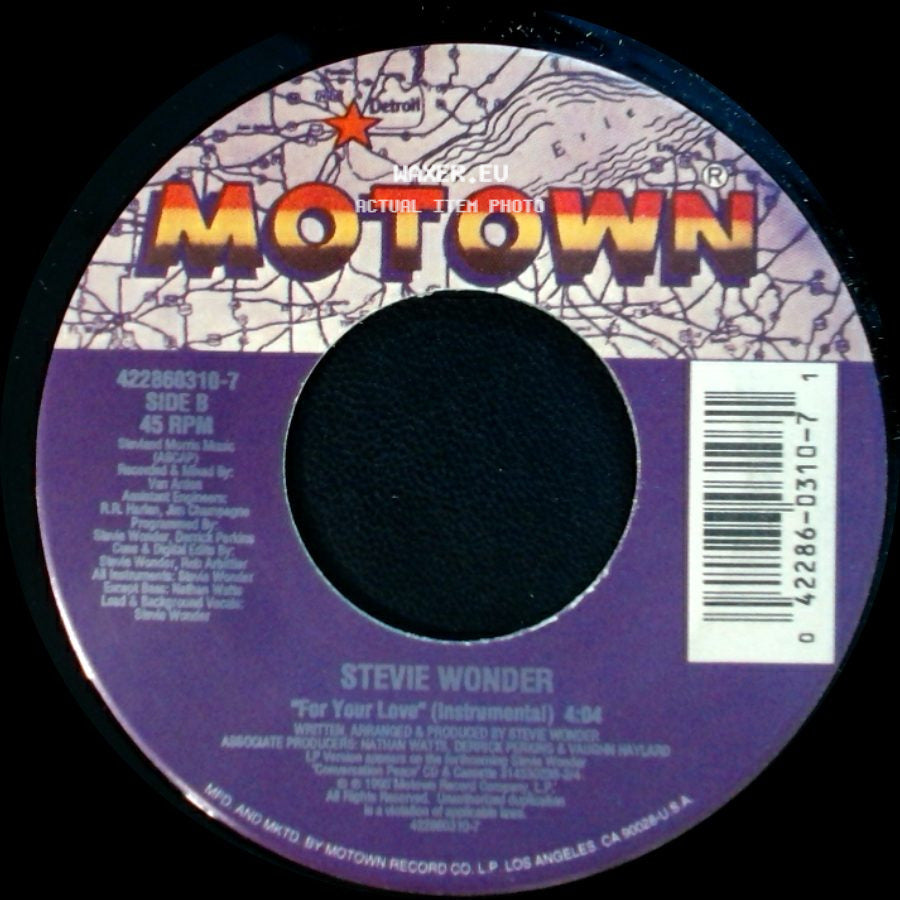 Stevie Wonder - For Your Love (Single Version) / For Your Love (Instrumental) side B