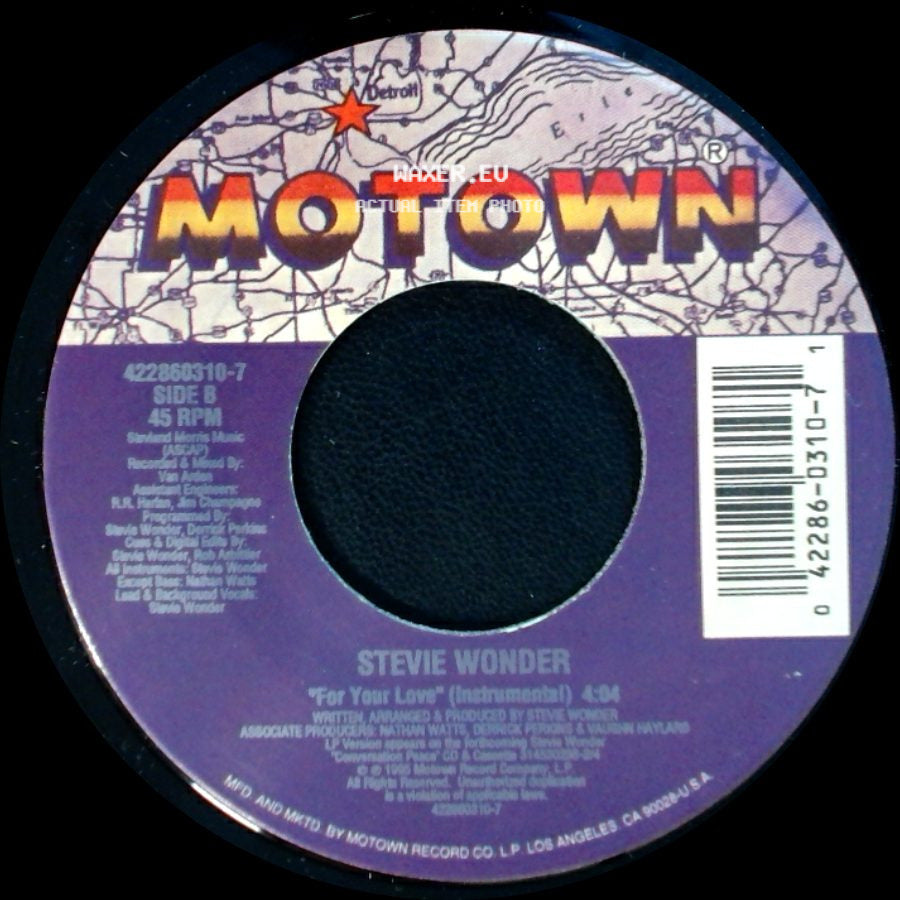 Stevie Wonder - For Your Love (Single Version) / For Your Love (Instrumental) side B