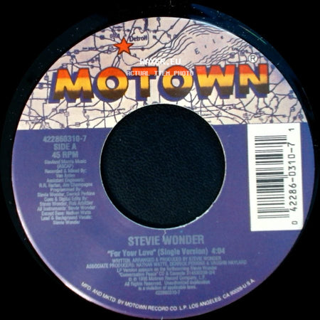 Stevie Wonder - For Your Love (Single Version) / For Your Love (Instrumental) side A