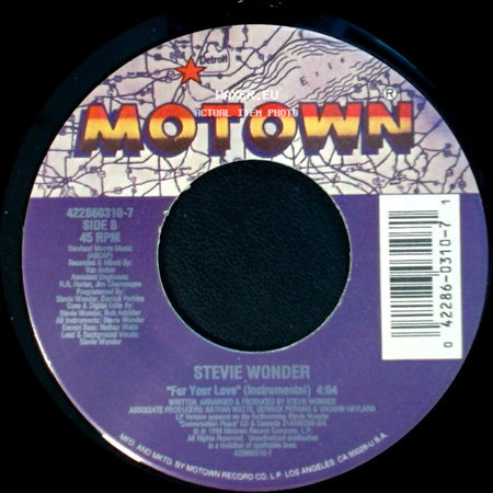 Stevie Wonder - For Your Love (Single Version) / For Your Love (Instrumental) side B