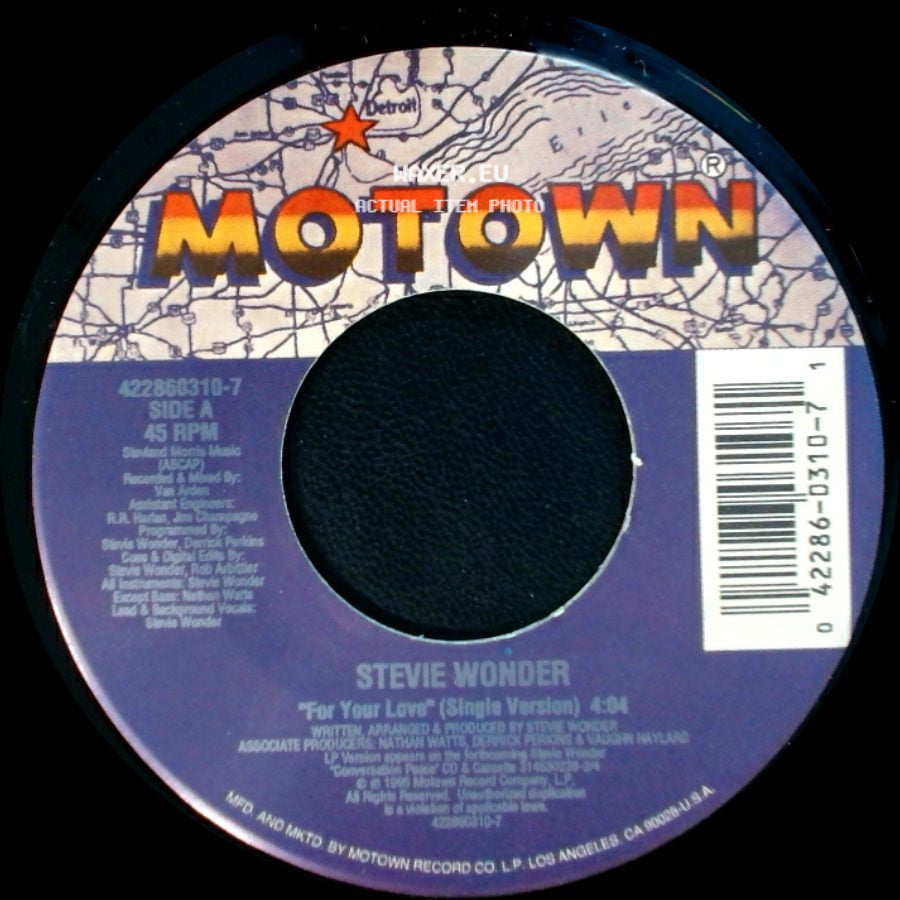 Stevie Wonder - For Your Love (Single Version) / For Your Love (Instrumental) side A