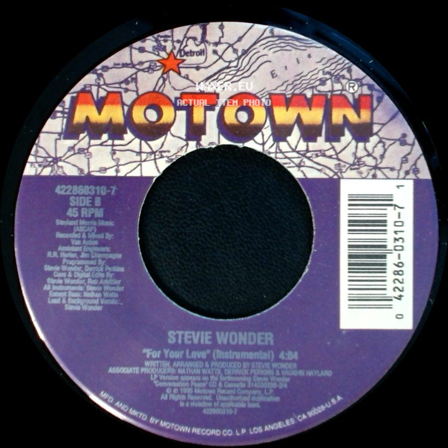 Stevie Wonder - For Your Love (Single Version) / For Your Love (Instrumental) side B