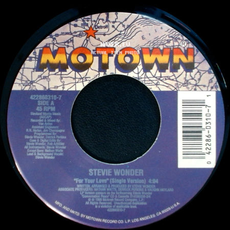 Stevie Wonder - For Your Love (Single Version) / For Your Love (Instrumental) side A