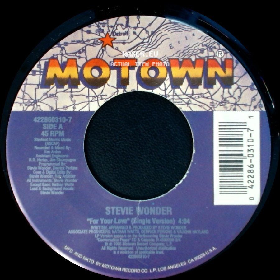 Stevie Wonder - For Your Love (Single Version) / For Your Love (Instrumental) side A