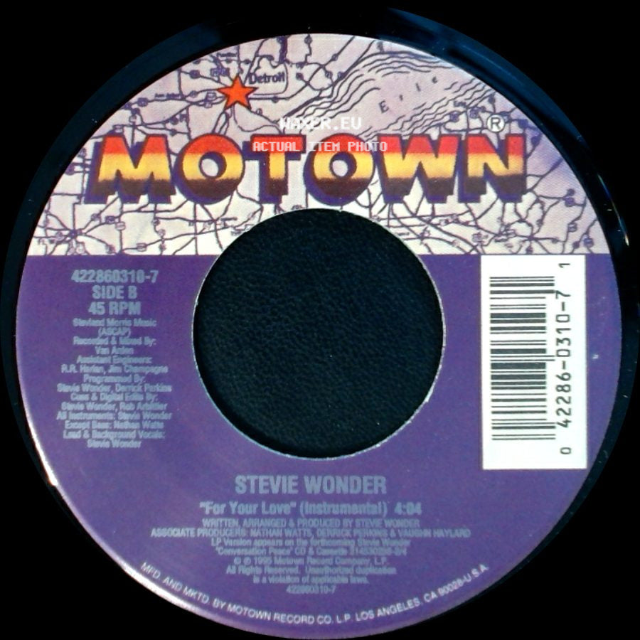 Stevie Wonder - For Your Love (Single Version) / For Your Love (Instrumental) side B