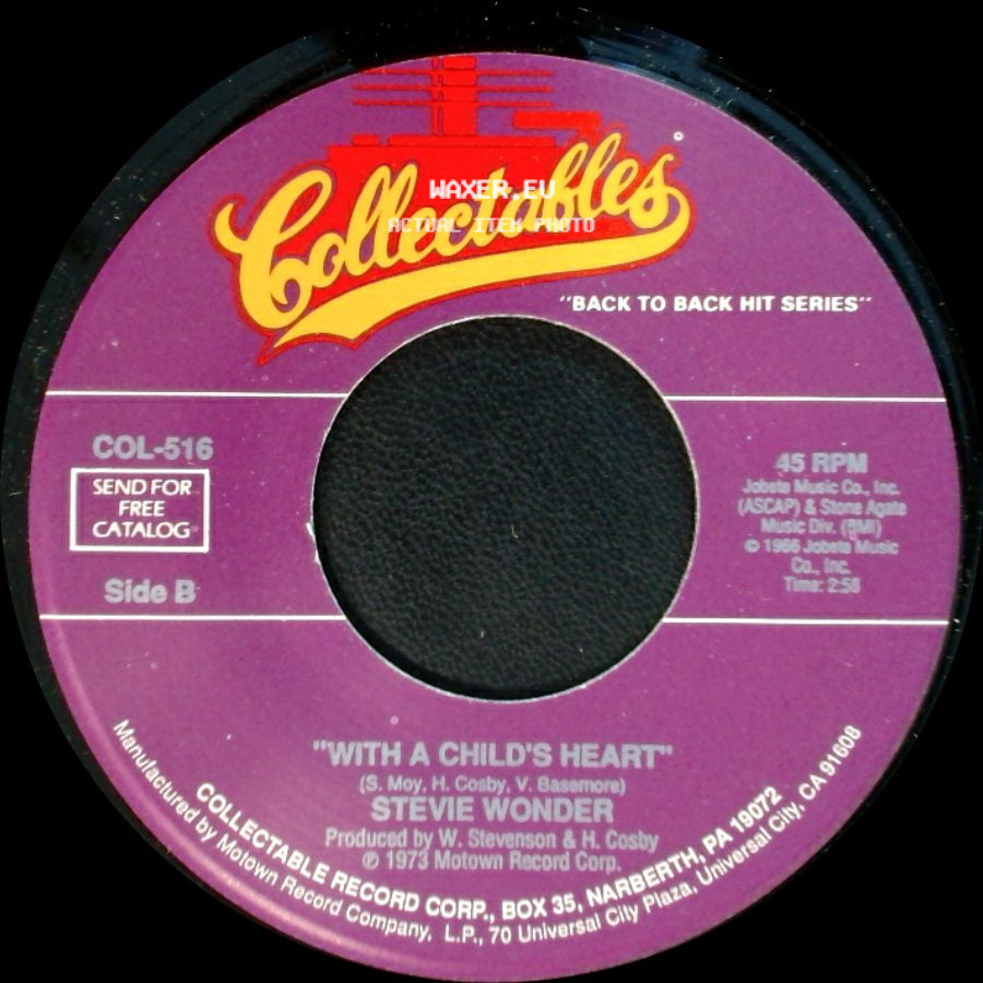 Stevie Wonder - Nothing's Too Good For My Baby / With A Child's Heart side B