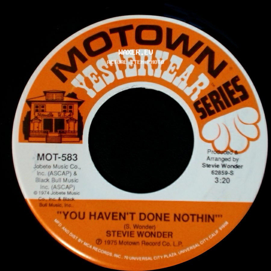 Stevie Wonder - Boogie On Reggae Woman / You Haven't Done Nothin' side B