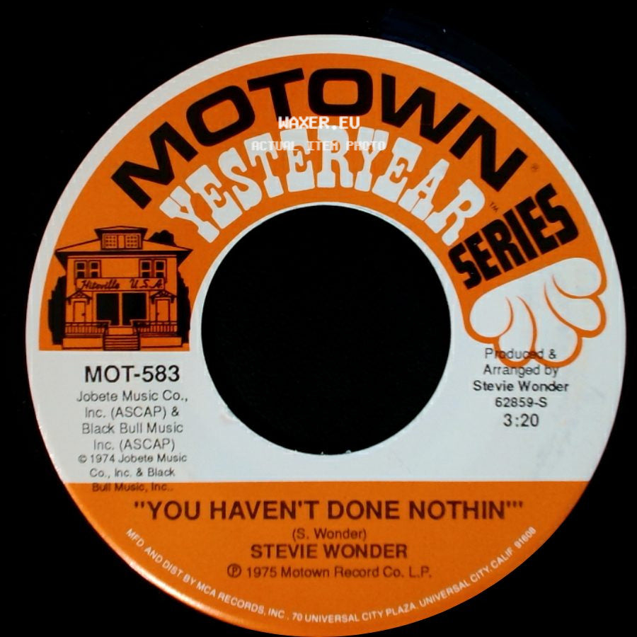 Stevie Wonder - Boogie On Reggae Woman / You Haven't Done Nothin' side B