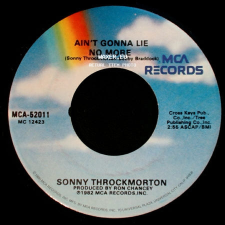 Sonny Throckmorton - I've Broken My Own Heart / Ain't Gonna Lie No More side B