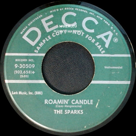 The Sparks - A Cuddle And A Kiss / Roamin' Candle side B