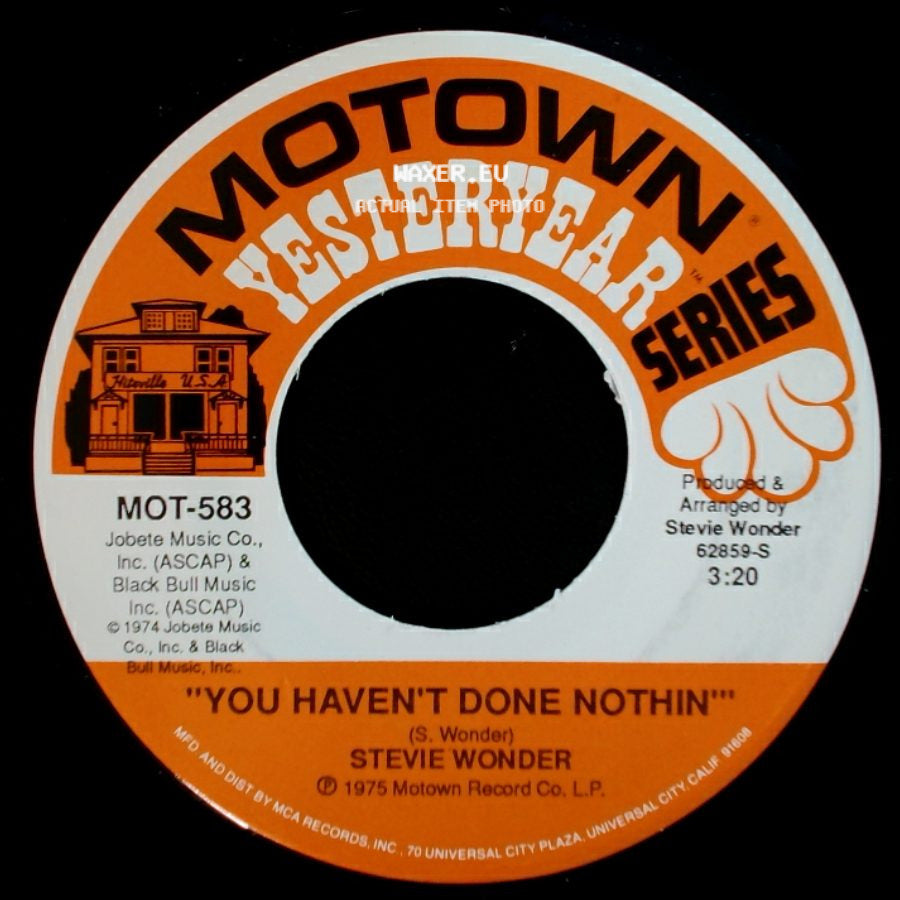 Stevie Wonder - You Haven't Done Nothin' / Boogie On Reggae Woman side A