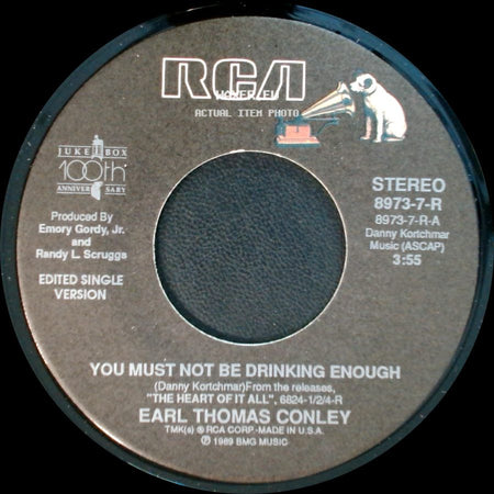 Earl Thomas Conley - Too Far From The Heart Of It All / You Must Not Be Drinking Enough side B