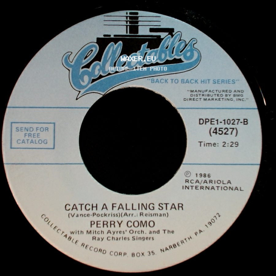 Perry Como - Hot Diggity (Dog Ziggity Boom) / Catch A Falling Star side B