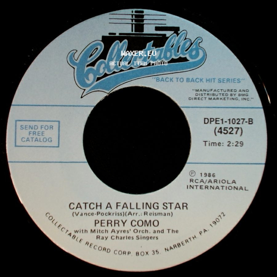 Perry Como - Hot Diggity (Dog Ziggity Boom) / Catch A Falling Star side B