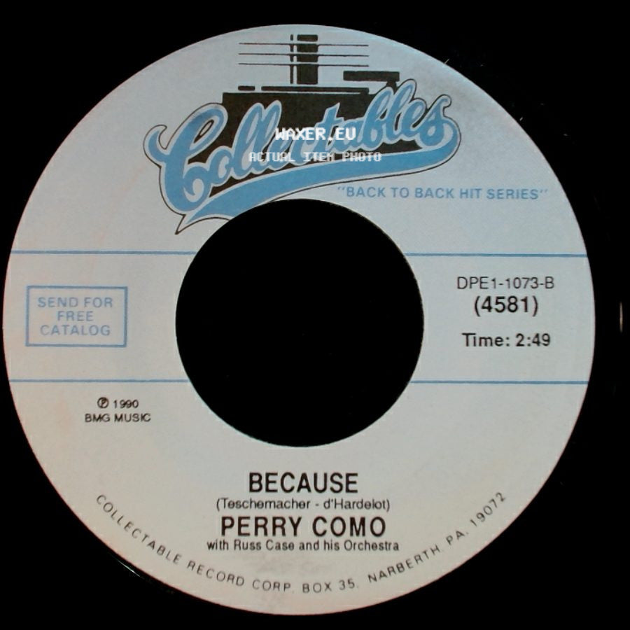 Perry Como With Russ Case And His Orchestra / Perry Como - Because / Prisoner Of Love side A