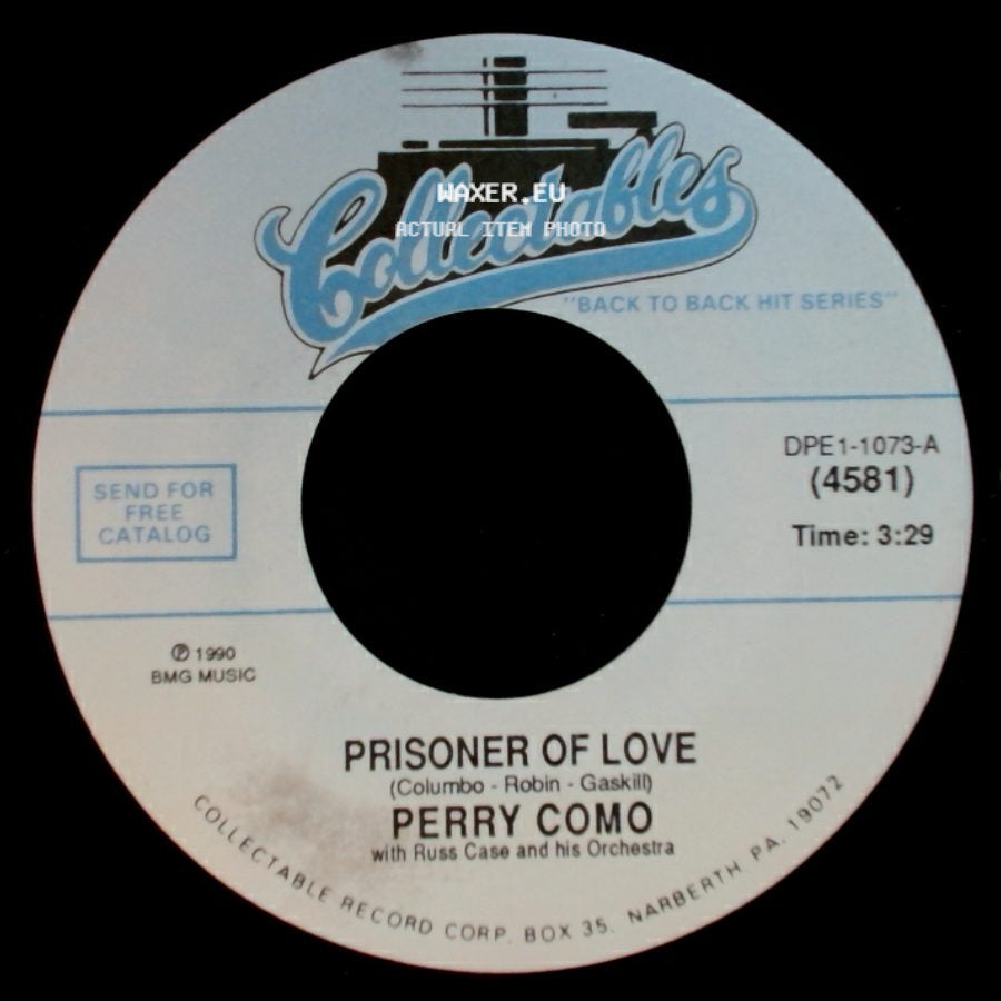 Perry Como With Russ Case And His Orchestra / Perry Como - Because / Prisoner Of Love side B