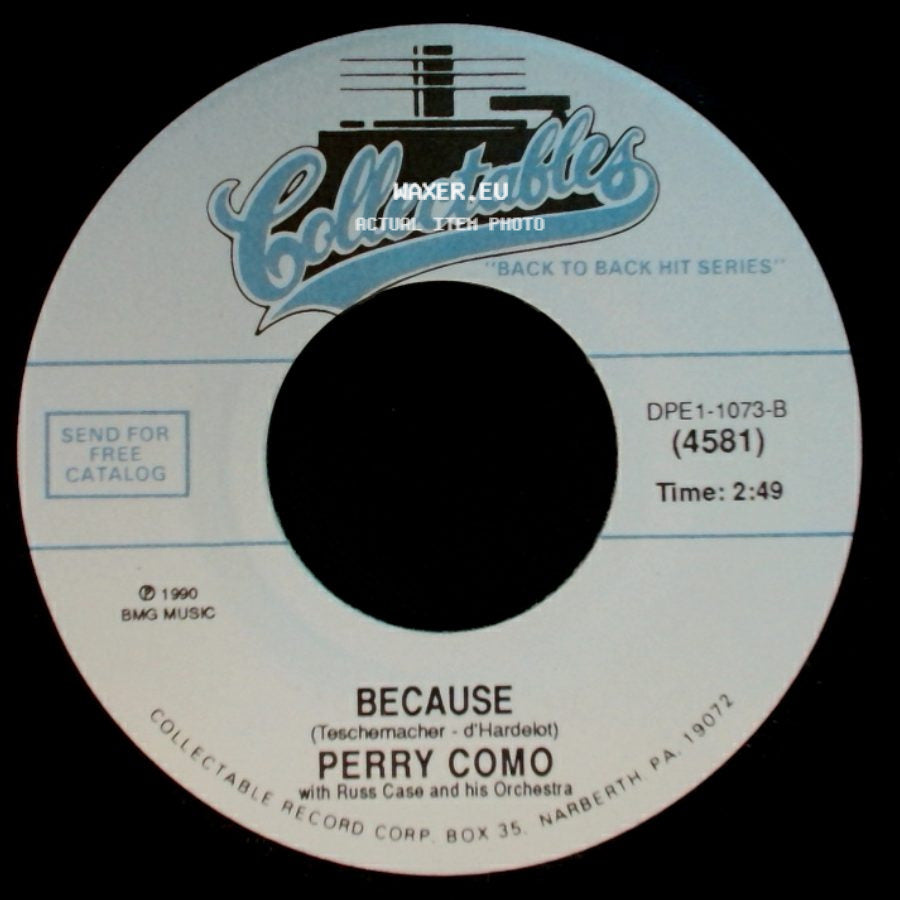 Perry Como With Russ Case And His Orchestra / Perry Como - Prisoner Of Love / Because side B
