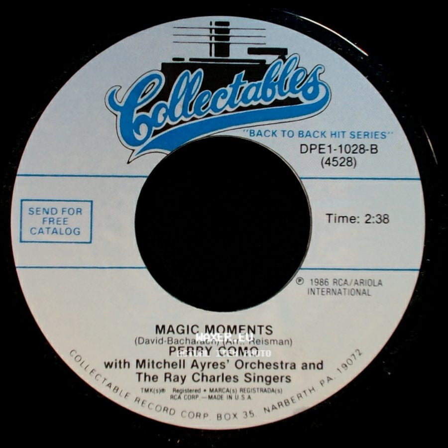 Perry Como / Perry Como With Mitchell Ayres' Orchestra And The Ray Charles Singers - Magic Moments / Round And Round side A
