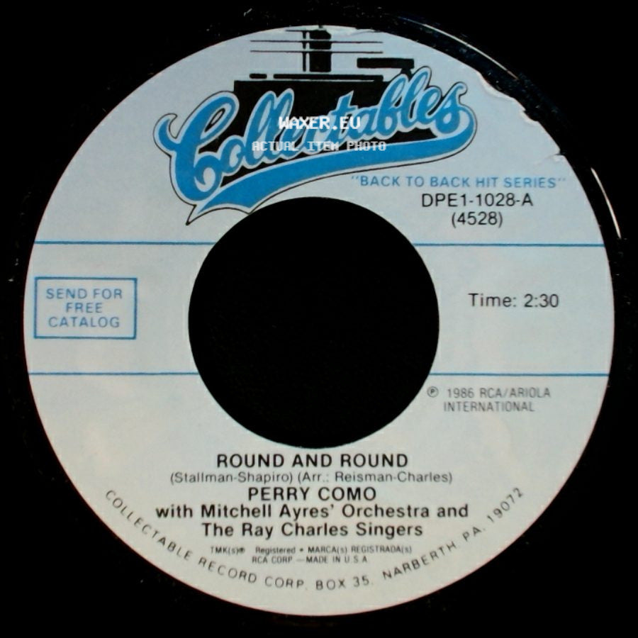 Perry Como / Perry Como With Mitchell Ayres' Orchestra And The Ray Charles Singers - Magic Moments / Round And Round side B