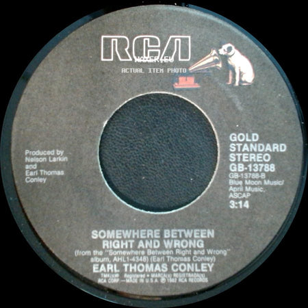 Earl Thomas Conley - Somewhere Between Right And Wrong / Heavenly Bodies (Re-Mix Version) side A