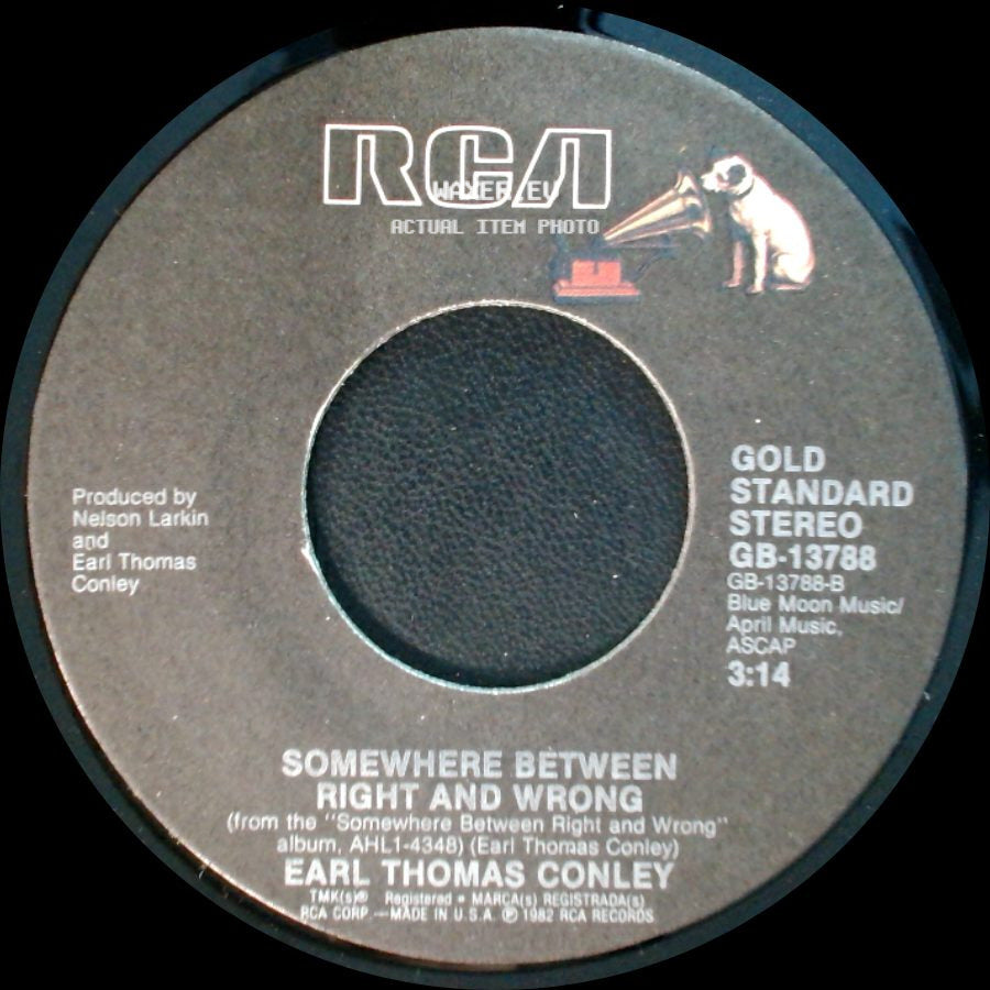Earl Thomas Conley - Somewhere Between Right And Wrong / Heavenly Bodies (Re-Mix Version) side A